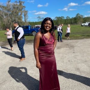 bridesmaids dress , only worn once & dry cleaned.